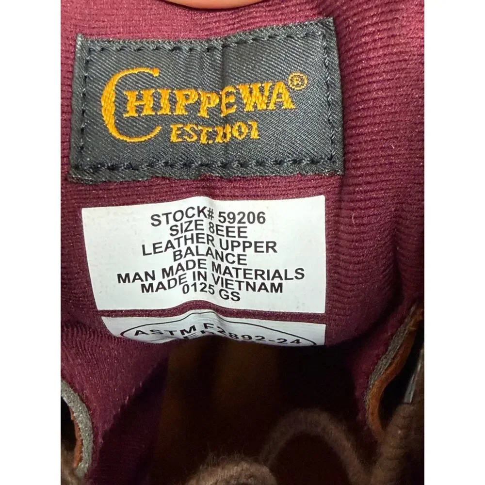 Chippewa Thunderstruck 6 Inch Waterproof Nano Composite Toe Work Boots Size 8EEE